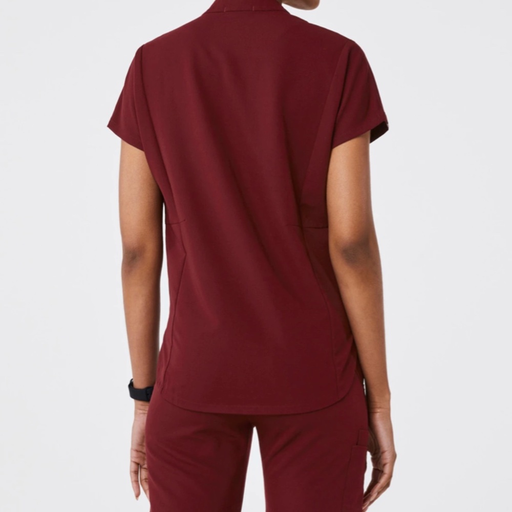 Figs Burgundy Scrub Top - Picture 6 of 6